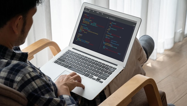 software development programming on computer screen for modish application and program coding