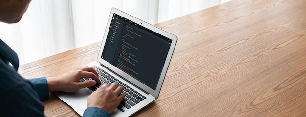 software development programming on computer screen for modish application and program coding