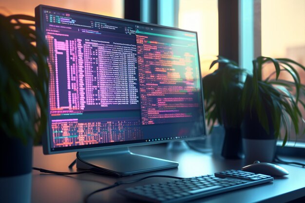 software development programming on computer screen for modish application and program coding
