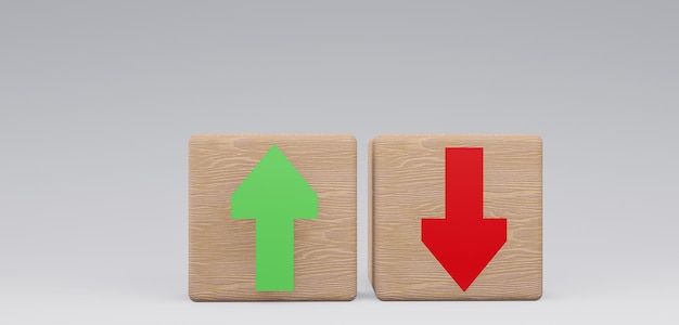 wooden cubes increase decrease cubes with text increase decrease 3d work and 3d image