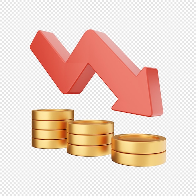 3d arrow increase and decrease icon illustration