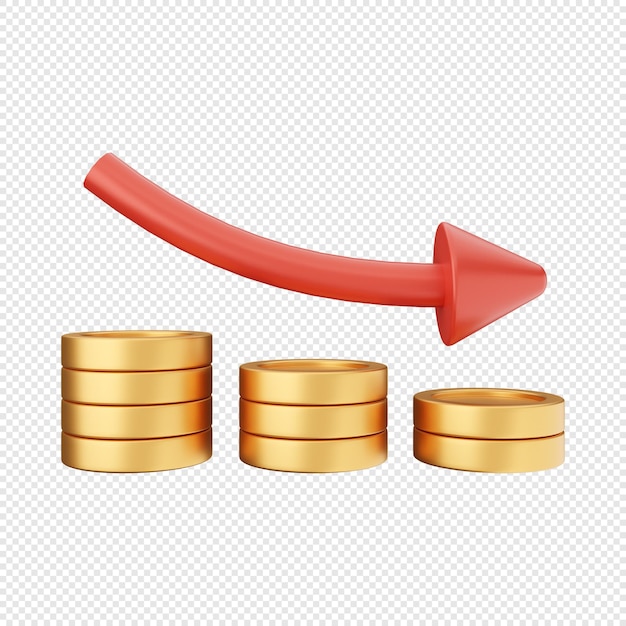 3d arrow increase and decrease icon illustration