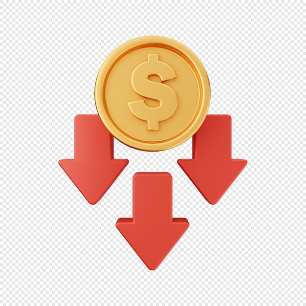 3d arrow increase and decrease icon illustration