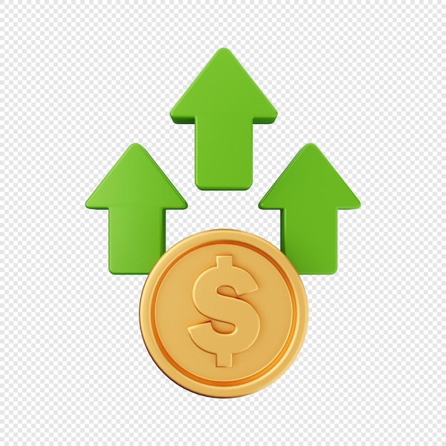 3d arrow increase and decrease icon illustration
