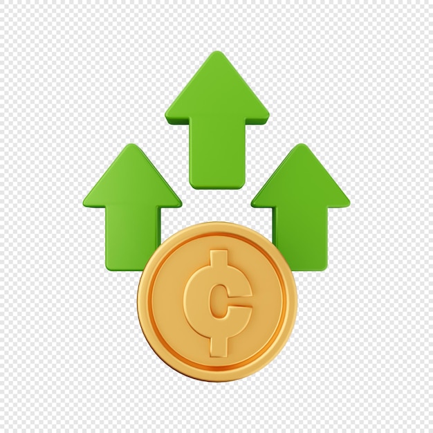 3d arrow increase and decrease icon illustration