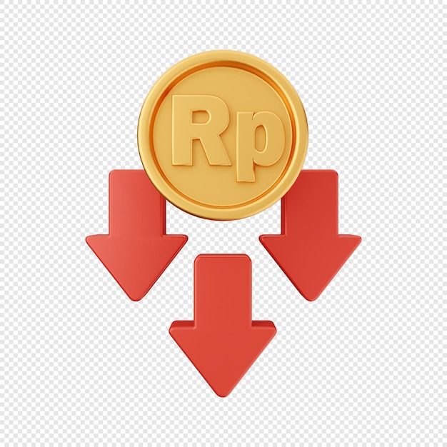 3d arrow increase and decrease icon illustration