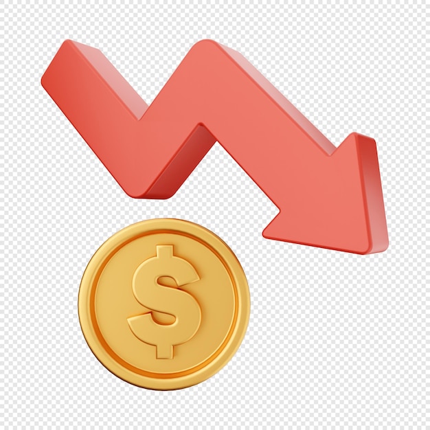 3d arrow increase and decrease icon illustration
