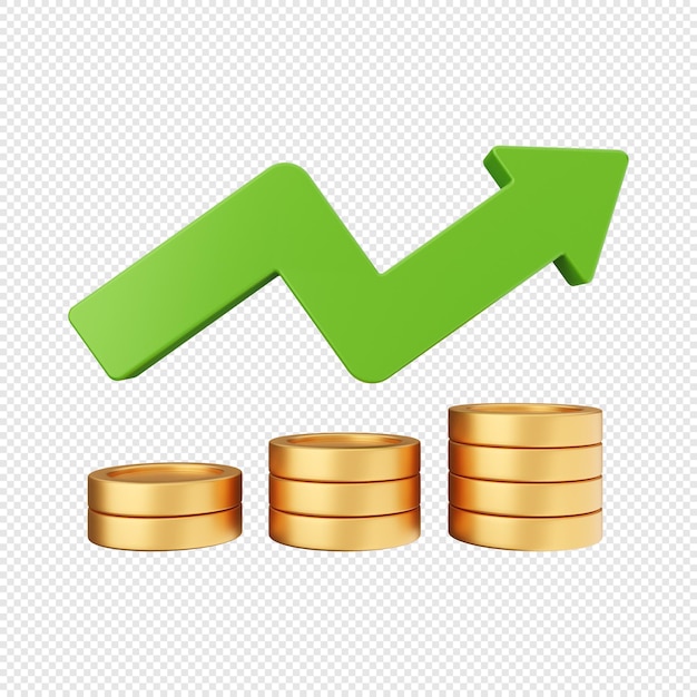 3d arrow increase and decrease icon illustration