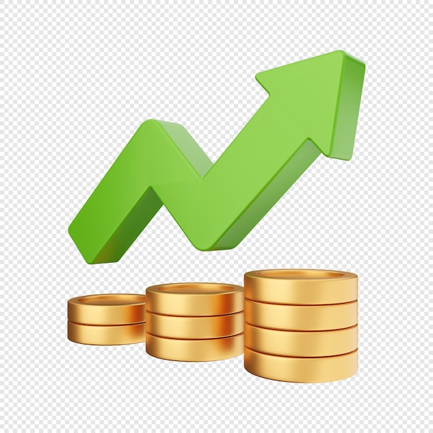 3d arrow increase and decrease icon illustration