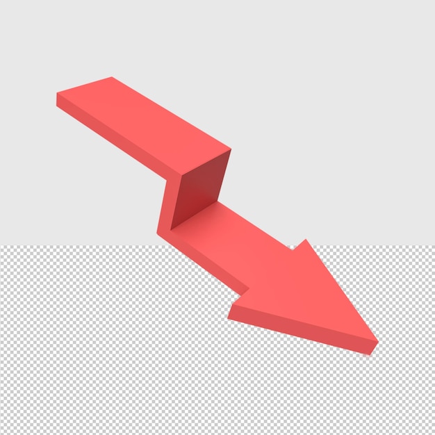 3d decrease graph concept rendered illustration
