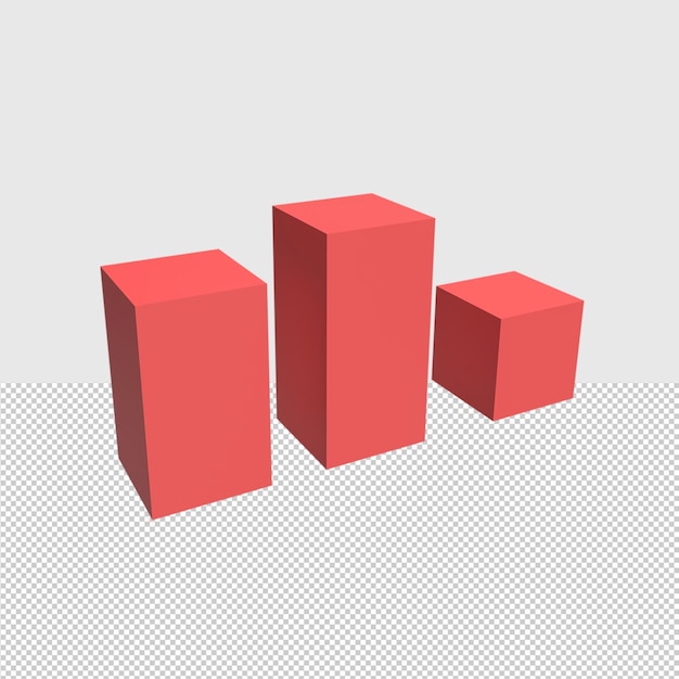3d decrease graph concept rendered illustration