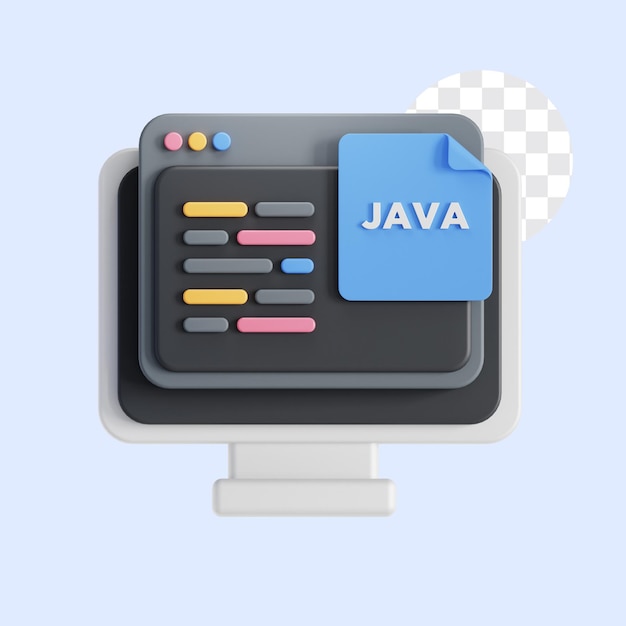 3d icon of programming java