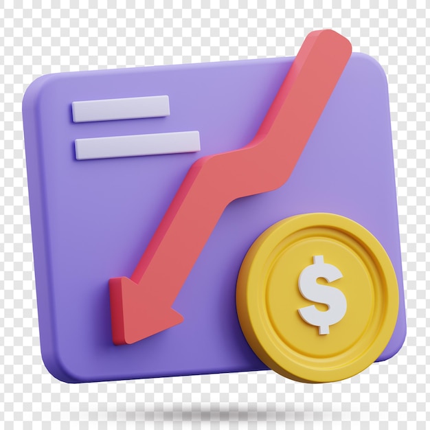 3d illustration of decrease