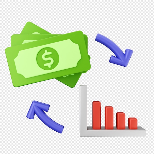 3d money investment chart decrease