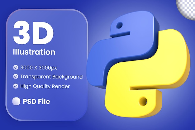 3D Python programmeringssprog logo