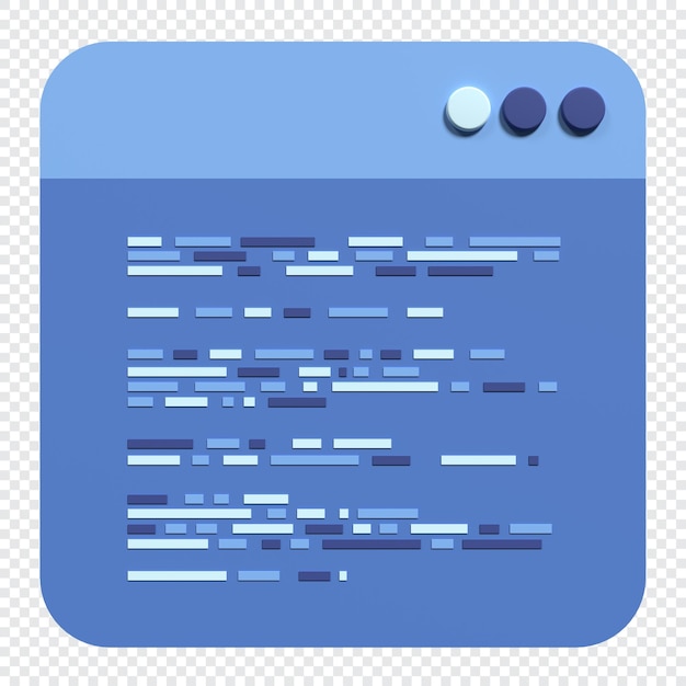 3d render coding icon coding screen 3d rendering programming with syntax code 3d render illustration