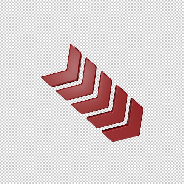 3d render red arrows pointing downward symbolizing decline decrease negative trend loss