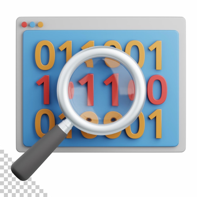 3d rendering binary code isolated useful for technology, programming, development, coding, software, app, computing, server and connection design element