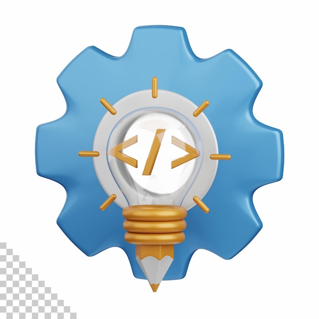 3d rendering creative coding isolated useful for technology, programming, development, coding, software, app, computing, server and connection design element