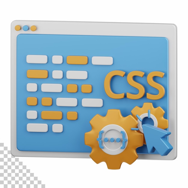 3d rendering css coding isolated useful for technology, programming, development, coding, software, app, computing, server and connection design element