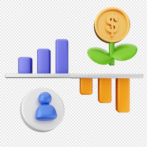 3d trading chart increase decrease