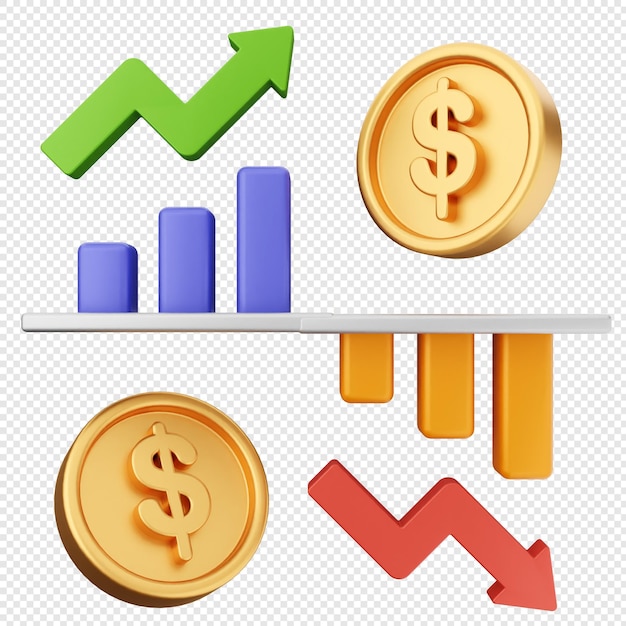 3d trading chart increase decrease