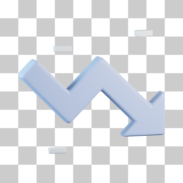 arrow decrease chart 3d icon
