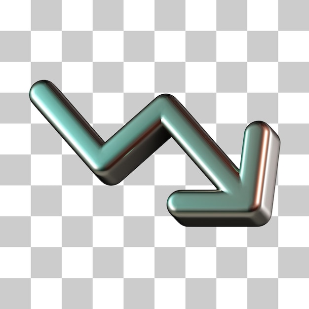 arrow trend decrease 3d icon