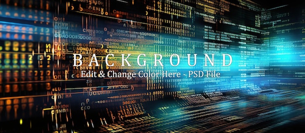background programming code and computer digital binary code matrix 3d rendering