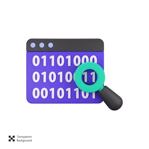 binary code 3d icon