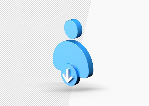 business profile down or decrease 3d icon concept 
