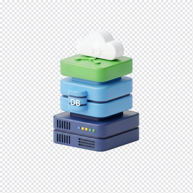 cloud computing data server stack with database
