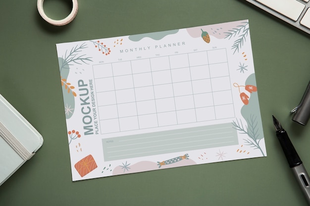 Creative calendar mockup design
