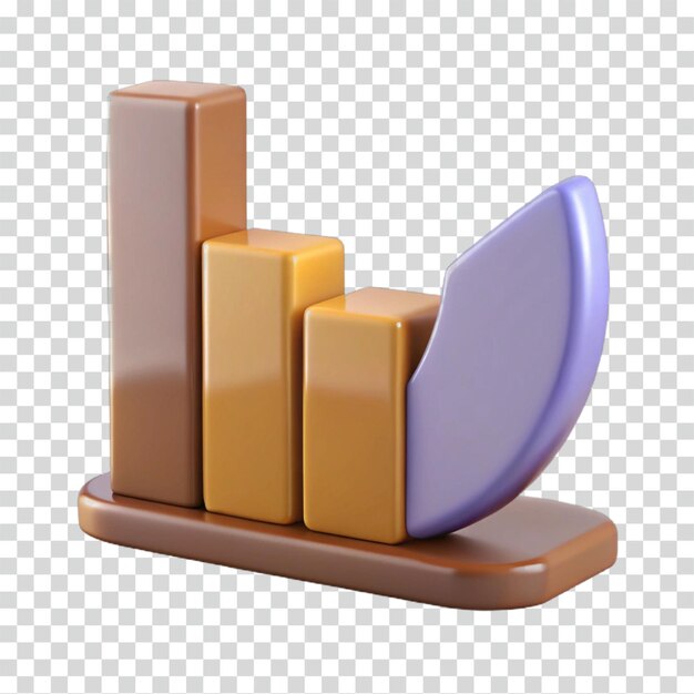 declining trend 3d bar graph showing data decrease