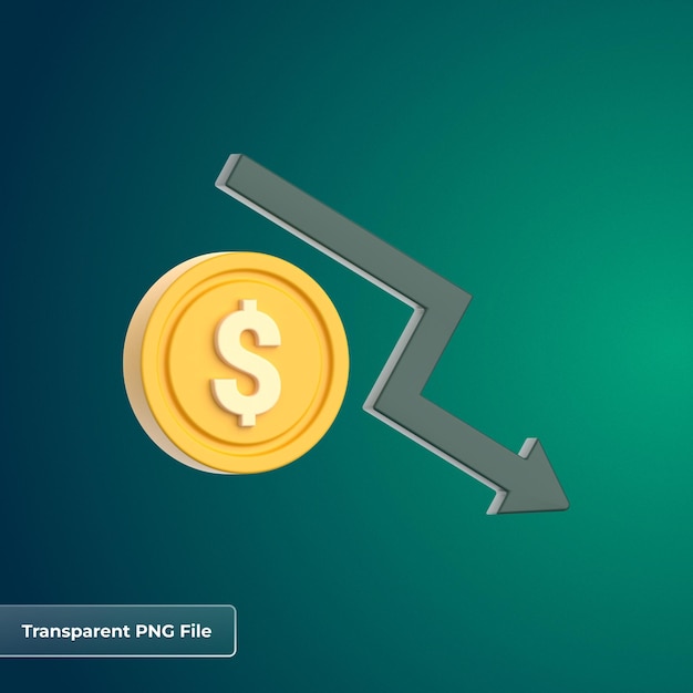 decrease 3d icon
