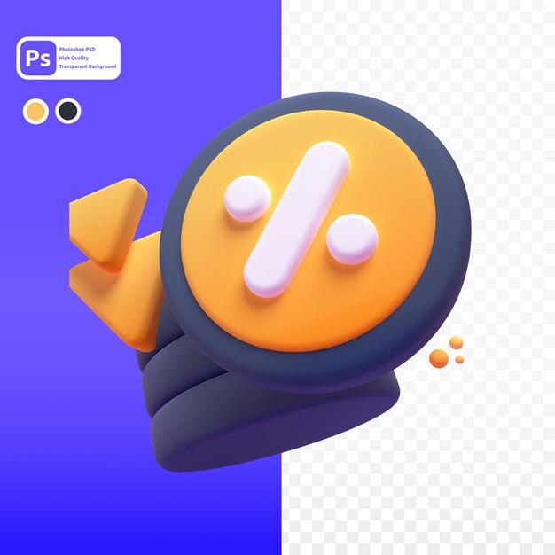 decrease in 3d render for graphic asset web presentation or other