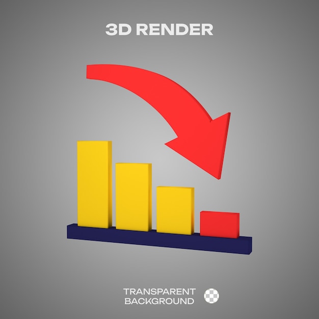 decrease 3d render icon