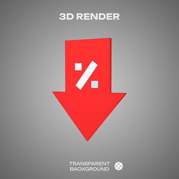 decrease 3d render icon