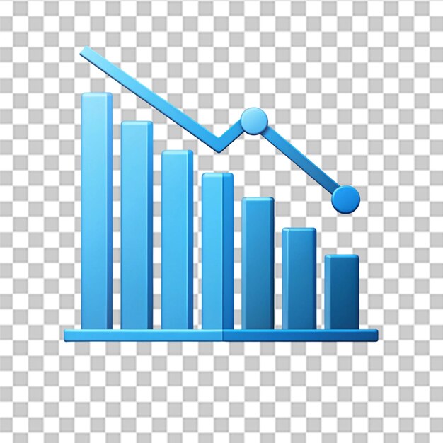 decrease analytics graph icon isolated on transparent background
