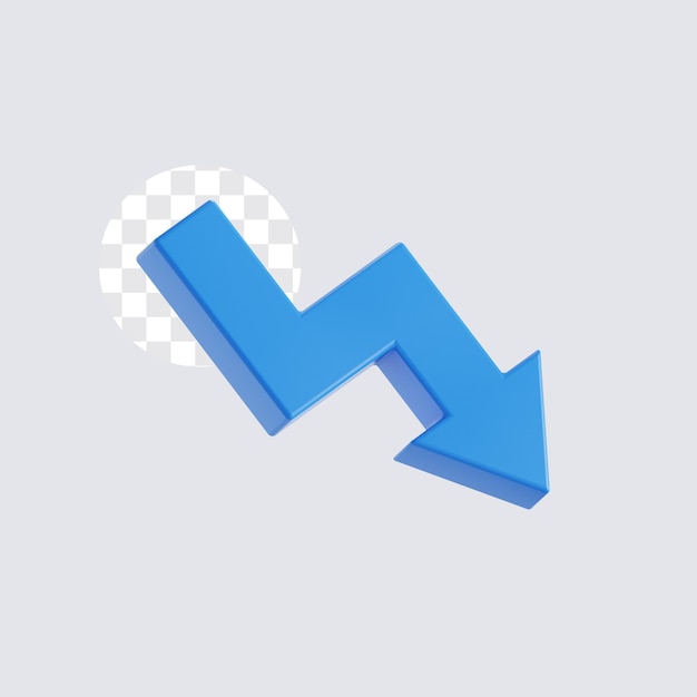 decrease arrow 3d illustration