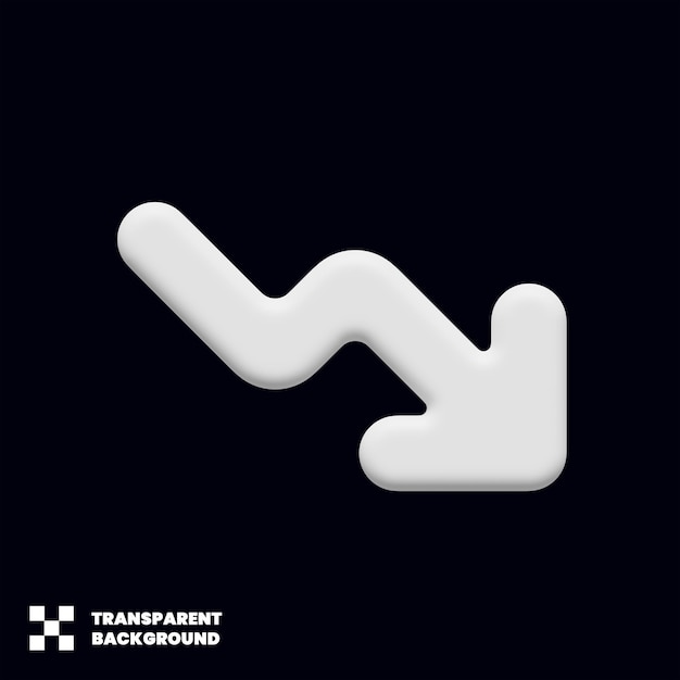 decrease arrow statistic icon 3d