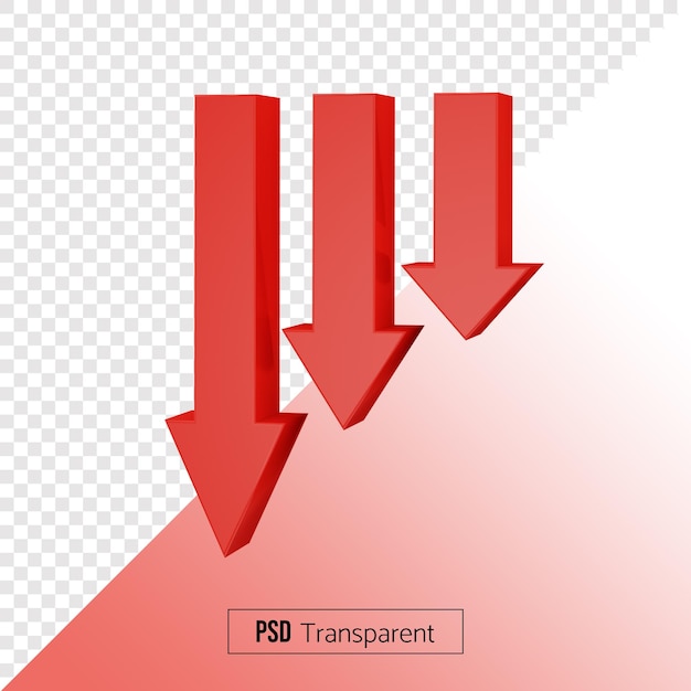 decrease arrows 3d rendering