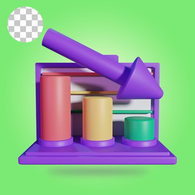 decrease chart 3d icon