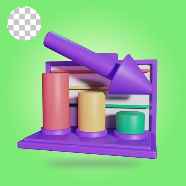decrease chart 3d icon