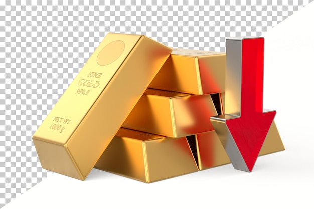 decrease financial business on white background isolated 3d illustration