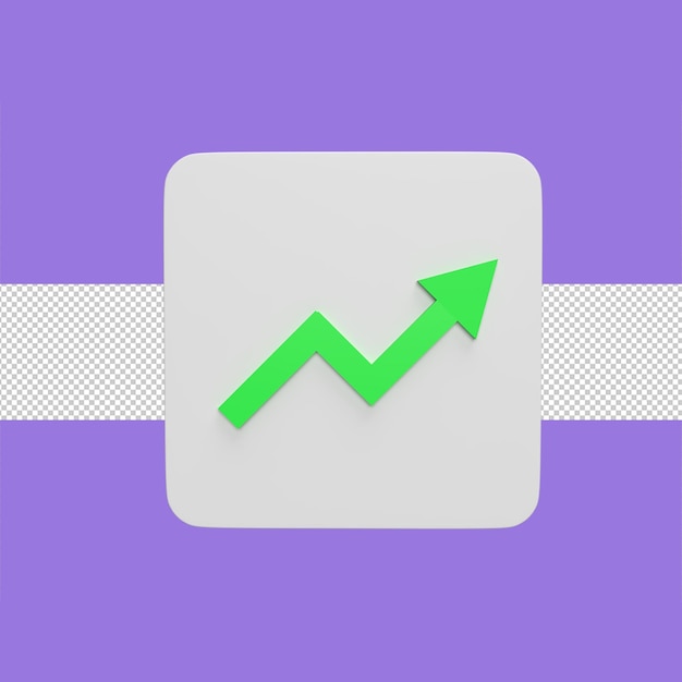decrease graph 3d icon model cartoon style concept render illustration