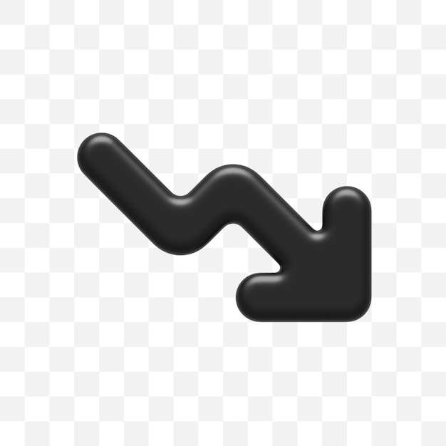 decrease growth statistic arrow icon 3d