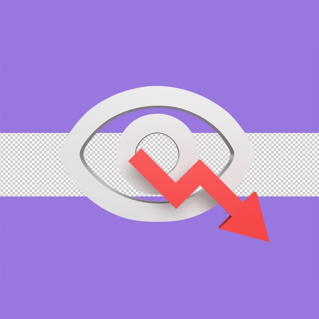 decrease visibility 3d icon model cartoon style concept render illustration