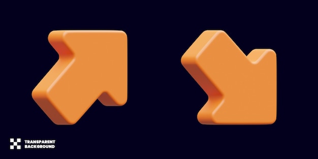 increase and decrease arrow icon set in 3d render