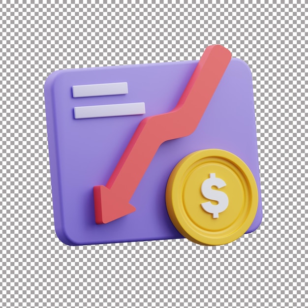 money decrease 3d render file